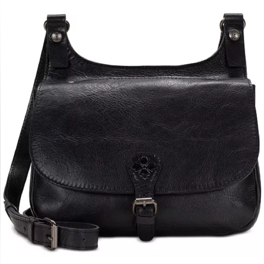 ❤️Patricia Bash Elegant Black Leather Shoulder Bag.
